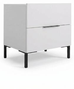 Noptiera Adore Oryana, 2 sertare, Alb - Nuc, 55x59x44 cm