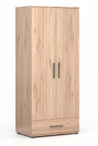 Dulap Haine Adore Trendline cu 2 usi si sertar, Stejar, 80x187x52 cm