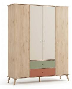 Dulap Haine Adore Tiffany, 4 usi, 2 sertare, Multicolor, 162x200x54 cm