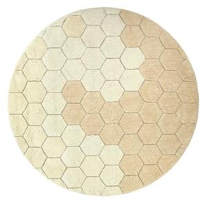 Covor galben ocru lavabil/țesut manual rotund din bumbac ø 140 cm Honeycomb Golden – Lorena Canals