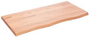 Blat de baie, maro deschis, 100x50x(2-4) cm, lemn masiv tratat