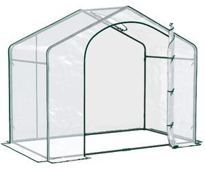Outsunny Sera Cabina Portabila 6' x 3' x 6', Folie PE, Sera de Gradina cu Cadru de Otel, Usa cu Fermoar, Aerisire Superioara, pentru Flori, Legume, Puieti, Plante Tropicale, Verde | Aosom Romania