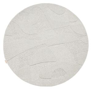 Covor gri deschis rotund din lână ø 120 cm Morphic Botanica – Agnella