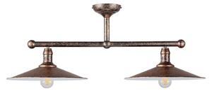 Brilagi - Lampă suspendată pe tijă FORGE 2xE27/60W/230V cupru/patină