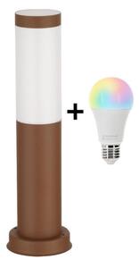 Brilagi - Lampă LED RGBW de exterior 1xE27/9W/230V 40 cm IP44 maro