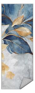 Covor tip traversă albastru/auriu lavabil 80x200 cm Golden Leaves – Mila Home