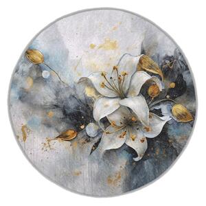 Covor albastru/gri lavabil rotund ø 150 cm Golden Lilly – Mila Home