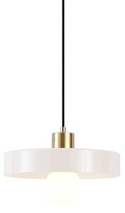 Lampă suspendată retro aurie cu sticlă bej - Jina