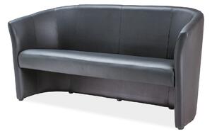 Canapea TM-3, negru, piele ecologica, 160x60x76 cm