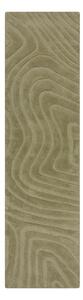 Covor tip traversă kaki țesut manual din lână 60x230 cm Mesmerise Sage – Flair Rugs