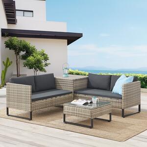 Juskys Set rattan Santorini - gri