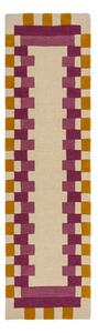 Covor tip traversă galben/roz țesut manual din lână 60x230 cm Kai Wool Border – Flair Rugs