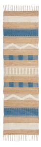 Covor tip traversă albastru/în culoare naturală țesut manual din amestec de iută 60x230 cm Medina Jute – Flair Rugs