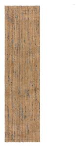Covor tip traversă albastru/în culoare naturală țesut manual din iută 60x230 cm Jute Boucle Blue – Flair Rugs