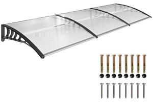 Outsunny Copertina pentru exterior, curbata cu suruburi si buloane incluse, copertina din policarbonat, PP si aluminiu, 295x90x23.5cm