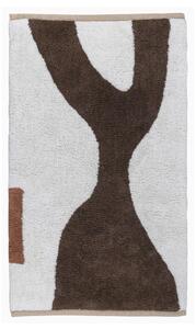 Covor alb/maro lavabil din bumbac 50x80 cm Figura – Mette Ditmer Denmark