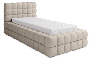 Pat lemn masiv Tapitat Tetrix Personalizabil 90x200 cm