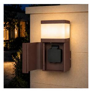 BRILAGI - Lampă de perete pentru exterior cu priză SCHUKO PILLAR 1xG9/11W/230V IP44 maro