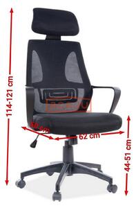 Scaun ergonomic negru Q-935, 114-121x62x50 cm