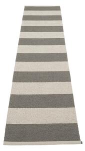 Covor tip traversă pentru interior și exterior gri antracit/crem 70x300 cm Bob Charcoal Linen – Pappelina