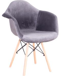 Fotoliu modern, gri maro Taupe material textil Velvet, DAREL TIP 3
