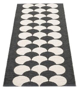 Covor tip traversă pentru interior și exterior negru/crem 70x150 cm Poppy Black Vanilla – Pappelina
