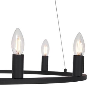Lampa suspendată inteligentă neagră cu 9 lumini, inclusiv WiFi C35 - Knight
