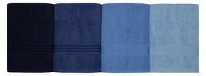 Set 4 prosoape baie Rainbow, 70x140 cm, material bumbac, albastru