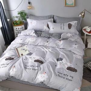 (1+1 GRATIS) Lenjerie de pat DUBLU, model cu 2 FETE, cu 4 PIESE din BUMBAC SATINAT SUPERIOR (cod SA-441)