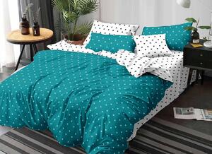 Lenjerie de pat DUBLU, model cu 2 FETE, cu 6 PIESE din FINET GROS (cod SR-269-BF)