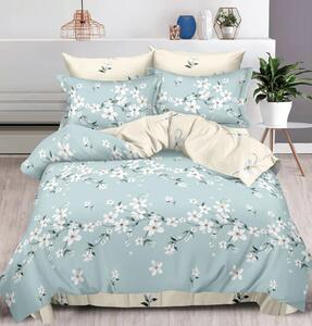 (1+1 GRATIS) Lenjerie de pat DUBLU, model cu 2 FETE, cu 6 PIESE din FINET GROS (cod SR-296)