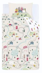 Lenjerie de pat pentru copii alb-bej din bumbac pentru pat de o persoană 135x200 cm Transport – Bianca