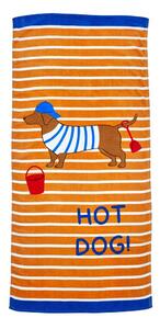 Prosop de plajă portocaliu din bumbac 76x160 cm Hot Dog – Catherine Lansfield