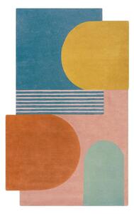 Covor albastru țesut manual din lână 120x180 cm Lozenge Bright Multi – Flair Rugs