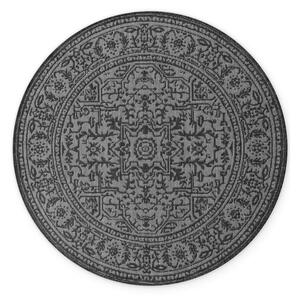 Covor pentru exterior și interior alb-negru rotund ø 160 cm Duet Kona – NORTHRUGS