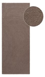 Covor tip traversă taupe țesut manual din lână 80x200 cm Calmio – Hanse Home