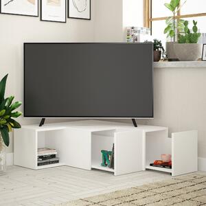 Comoda Tv pe colt Compact, alba, PAL melaminat, 90x32x92 cm