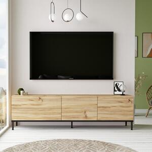 Comoda TV LV6 - KL, stejar/negru, PAL melaminat, 171x36x47 cm