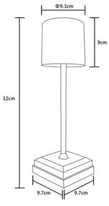 Globo 58487B - Lampă de birou LED DIXON, dimabilă, cu control tactil și reîncărcabilă, 1,5W/5V 2200 mAh, neagră