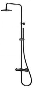 Steinberg 250 - Set de duș cu termostat, diametru 200 mm, negru mat 250 2721 S