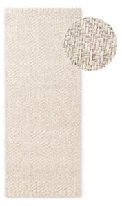 Covor tip traversă crem-fildeș țesut manual din amestesc de lână 80x200 cm Majoli – Elle Decoration