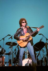 Fotografie Writer composer Bob Dylan at a concert in the early 1980s