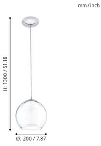 EGLO 92761 - Lampa suspendata BOLSANO 1xE27/60W