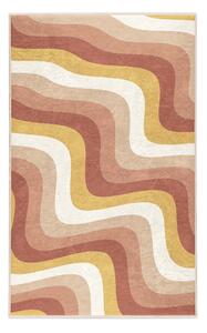 Covor galben ocru-roz prăfuit lavabil 60x100 cm Creamy Strawberry Swirl – Mila Home