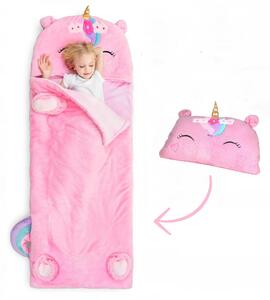 Sac de dormit copii, perna si jucarie de plus 3 in 1 - UNICORN