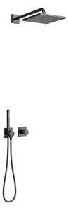 Keuco IXMO - Set de duș încastrat cu termostat, 25x25 cm, negru mat 59602370002
