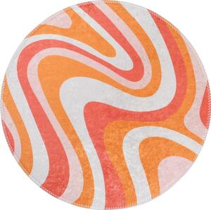 Covor portocaliu lavabil rotund ø 100 cm Colors of Joy – Vitaus