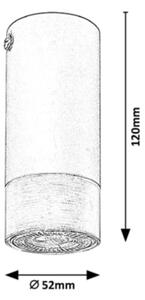 Rabalux 5074 - Plafonieră ZIRCON, 1x GU10, 5W, 230V, 12 cm