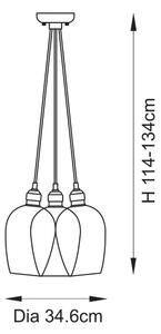 Endon 120648 - Lustră suspendată pe cablu 3xE27/10W/230V, alamă