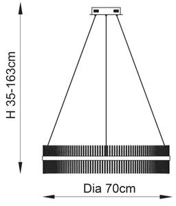 Endon 107108 - Lampă suspendată pe cablu, LED/56W/230V 3000K, crom lucios
